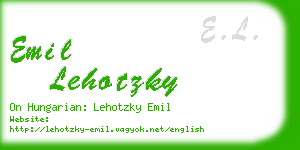 emil lehotzky business card